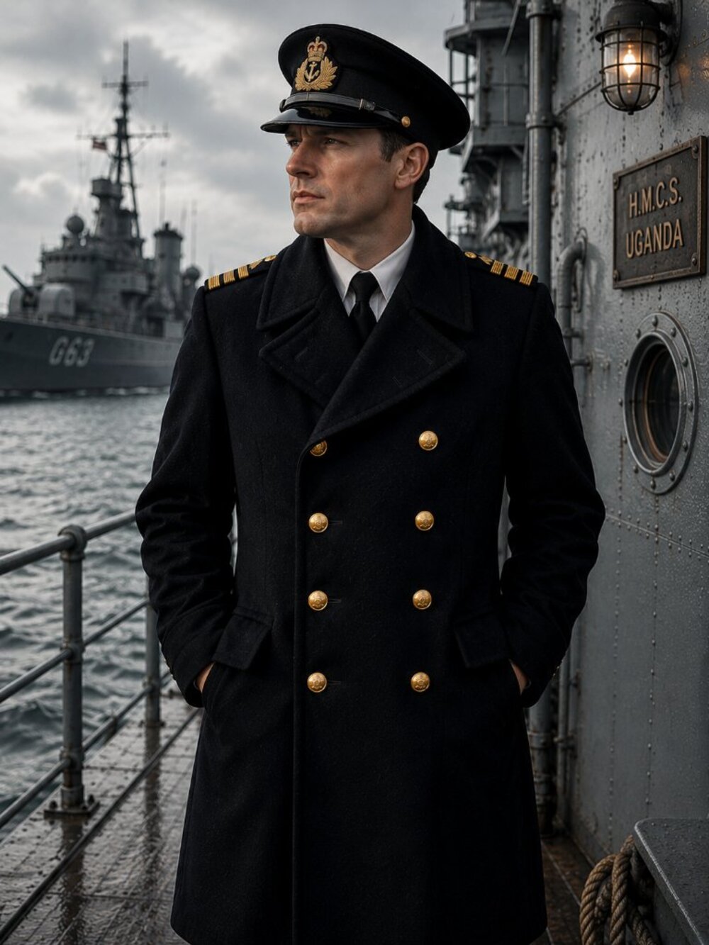 RARE WW2 Canadian Navy Officer Great Coat Wool Lt Commander Cpt. Jack Harkness